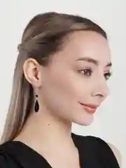 Черный серьги капля