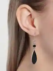 Черный серьги капля