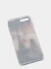 Бежевый меланж чехол Apple iPhone 6 / 6s, 7 / 8 / SE 2020 пластиковый с рисунком, со стразами Стрекоза