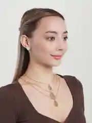 Золотой многослойное ожерелье "Монетка"