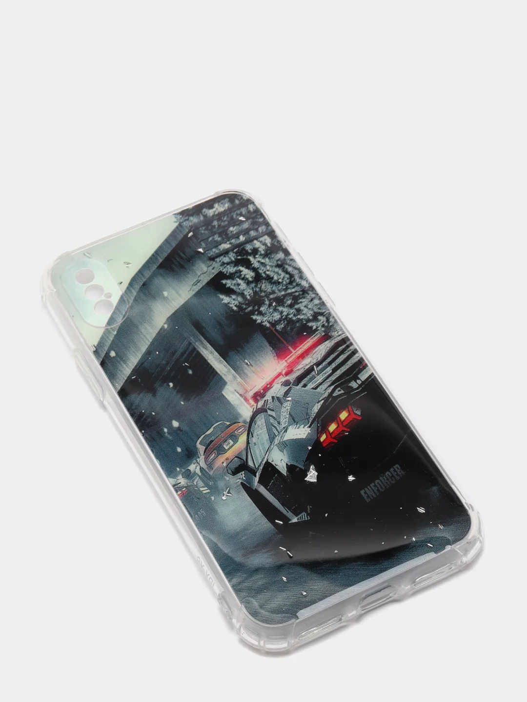 Серый металлик чехол Apple iPhone X / Xs чехол силиконовый с рисунком