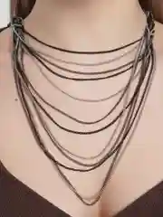Колье геометрия из цепей, многослойное