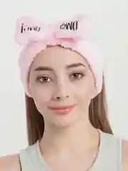 Розовый повязка косметическая для волос "OMG"