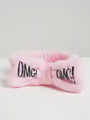 Розовый повязка косметическая для волос "OMG"