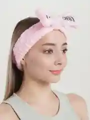 Розовый повязка косметическая для волос "OMG"