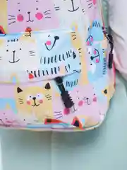 Желтый рюкзак с принтом "Котята" для девочек