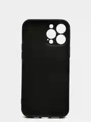 Черный чехол силиконовый со стеклянной панелью для iPhone 13 Pro Max
