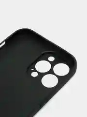 Черный чехол силиконовый со стеклянной панелью для iPhone 13 Pro Max