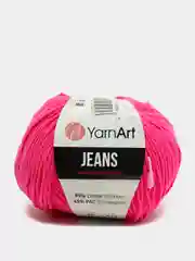 Тёмно-розовый пряжа YarnArt Jeans 55% Хлопок 45% Акрил 50г 160м ( Часть 2) Ярн Арт Джинс