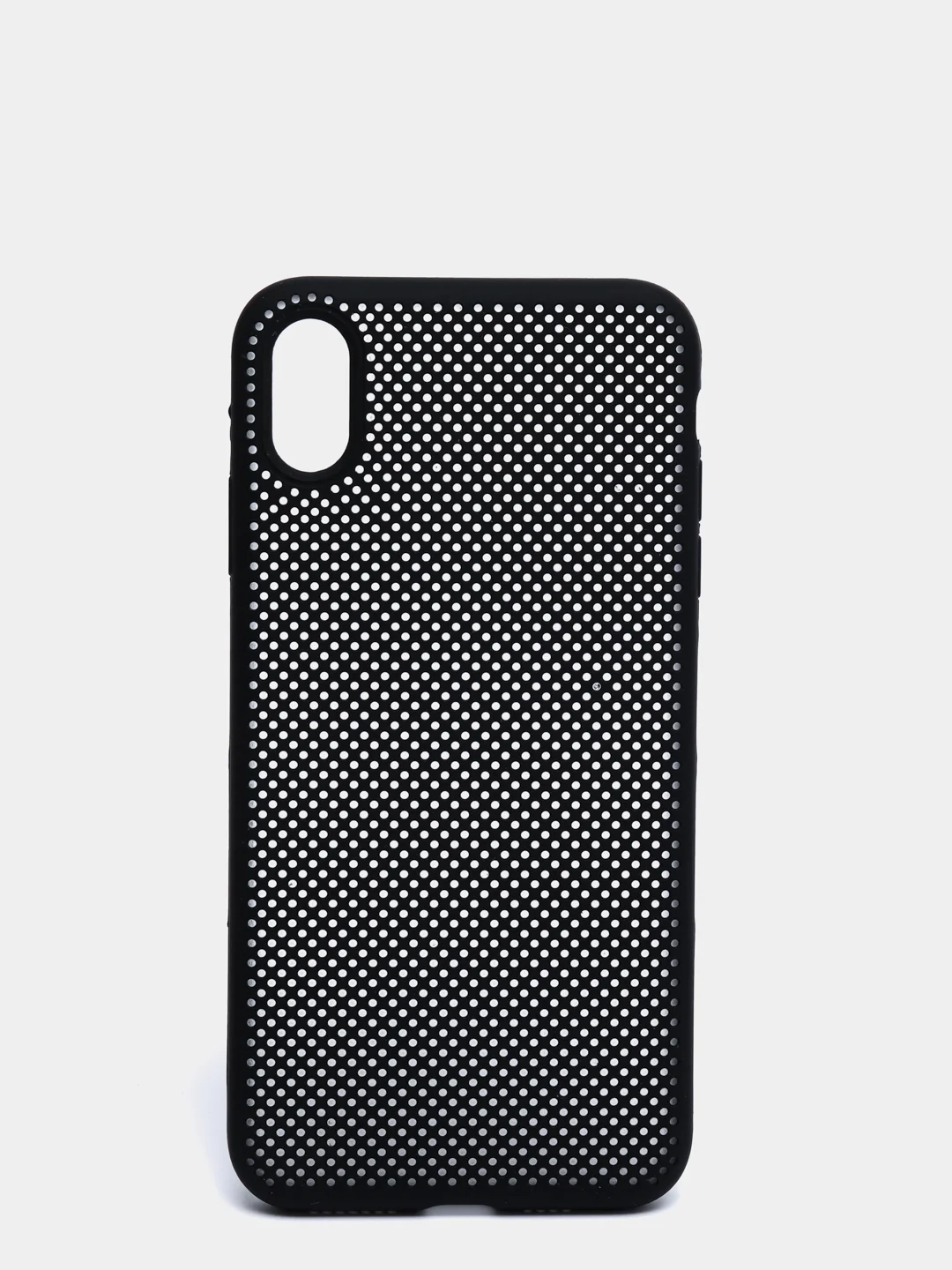 Черный чехол iPhone Xs Max пластиковый+силиконовый в сетку