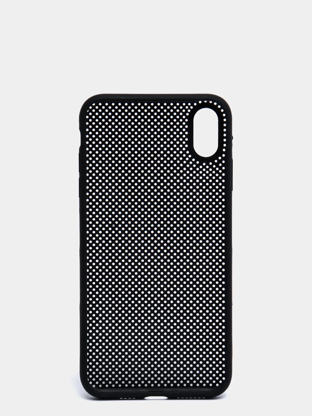 Черный чехол iPhone Xs Max пластиковый+силиконовый в сетку