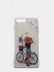 Коралловый меланж чехол Apple iPhone 6 / 6s, 7 / 8 / SE 2020 пластиковый с рисунком, со стразами Стрекоза