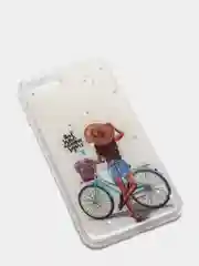 Коралловый меланж чехол Apple iPhone 6 / 6s, 7 / 8 / SE 2020 пластиковый с рисунком, со стразами Стрекоза