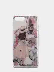 Конфетный чехол Apple iPhone 6 / 6s, 7 / 8 / SE 2020 пластиковый с рисунком, со стразами Стрекоза