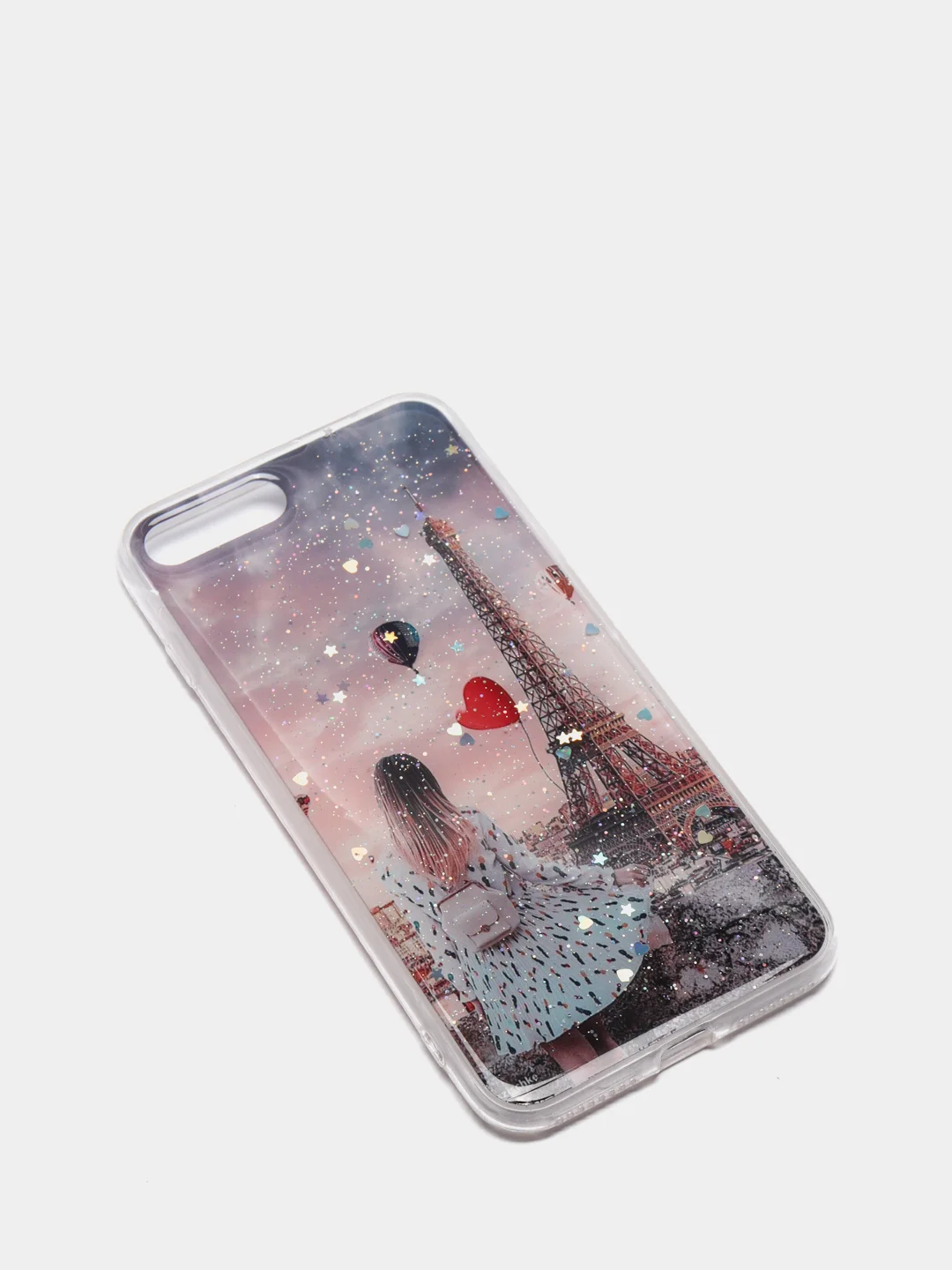 Бежевый чехол Apple iPhone 6 / 6s, 7 / 8 / SE 2020 пластиковый с рисунком, со стразами Стрекоза