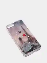 Бежевый чехол Apple iPhone 6 / 6s, 7 / 8 / SE 2020 пластиковый с рисунком, со стразами Стрекоза