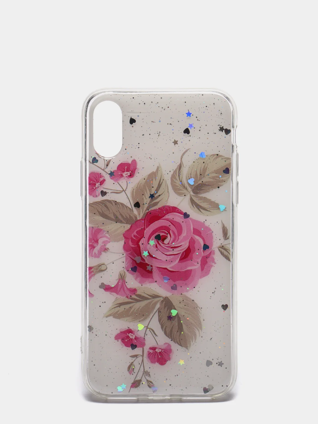Тёмно-розовый чехол Apple iPhone X / Xs чехол силиконовый с рисунком