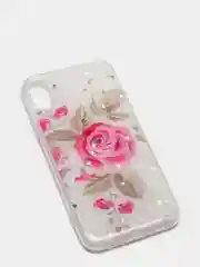 Тёмно-розовый чехол Apple iPhone X / Xs чехол силиконовый с рисунком