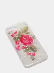 Розовый чехол Apple iPhone 6 / 6s, 7 / 8 / SE 2020 пластиковый с рисунком, со стразами Стрекоза