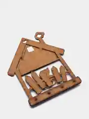 Серебряный ключница настенная Кошкин дом на 4 ключа