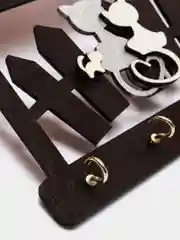 Серебряный ключница настенная Кошкин дом на 4 ключа