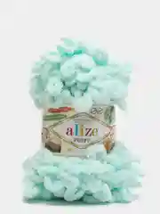 Мятный пряжа Alize Puffy петельки
