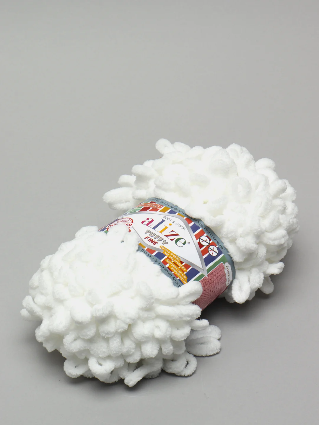 Белый пряжа Alize Puffy fine