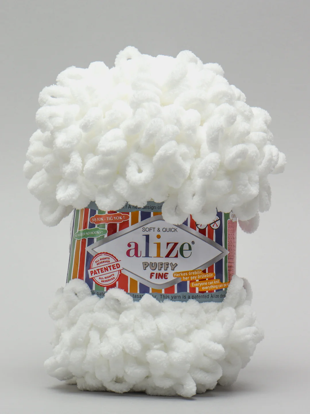 Белый пряжа Alize Puffy fine