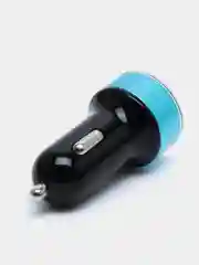 Синий автомобильное зарядное устройство 2USB 2А с дисплеем