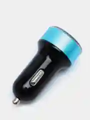 Синий автомобильное зарядное устройство 2USB 2А с дисплеем