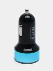 Синий автомобильное зарядное устройство 2USB 2А с дисплеем