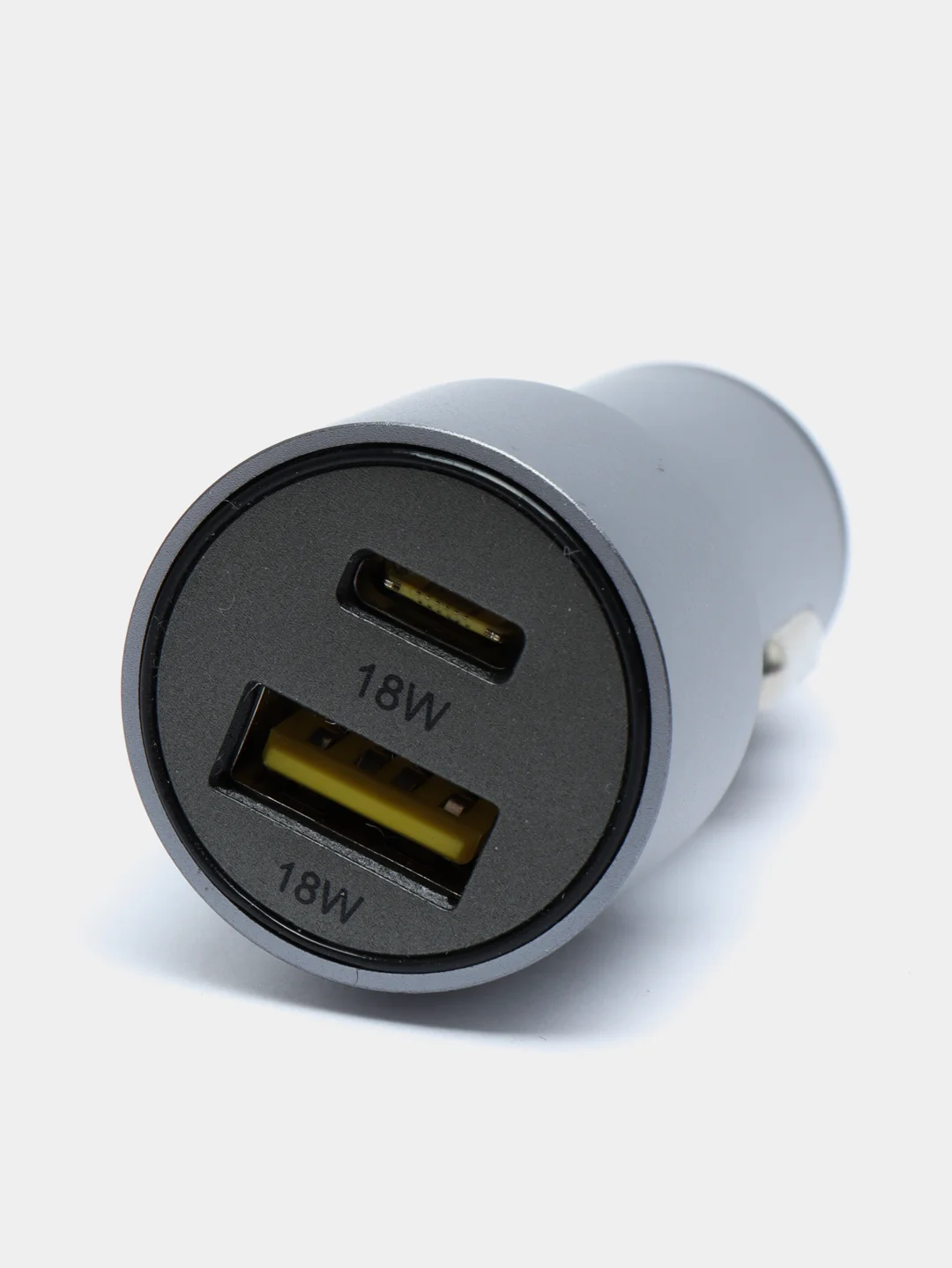 Серый автомобильное зарядное устройство, 2 USB, 3.1А, быстрая зарядка 18 Вт