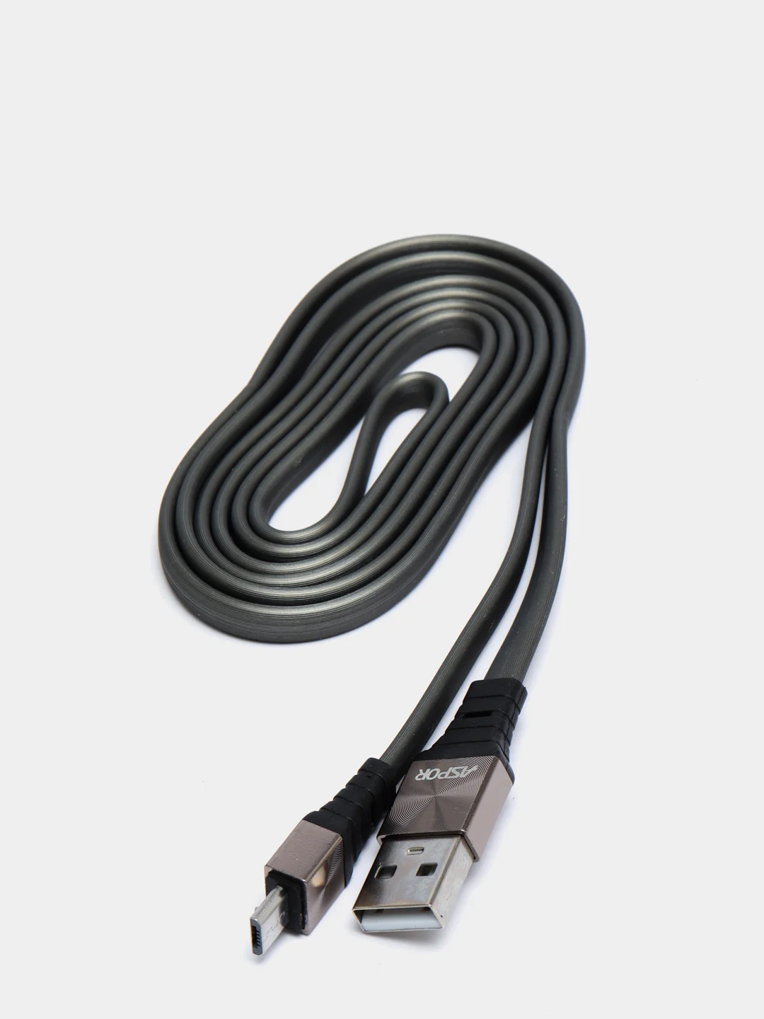 Тёмно-серый usb кабель Lighting, Type-C, Micro USB, 2.4A, 1.2 м, ASPOR A160