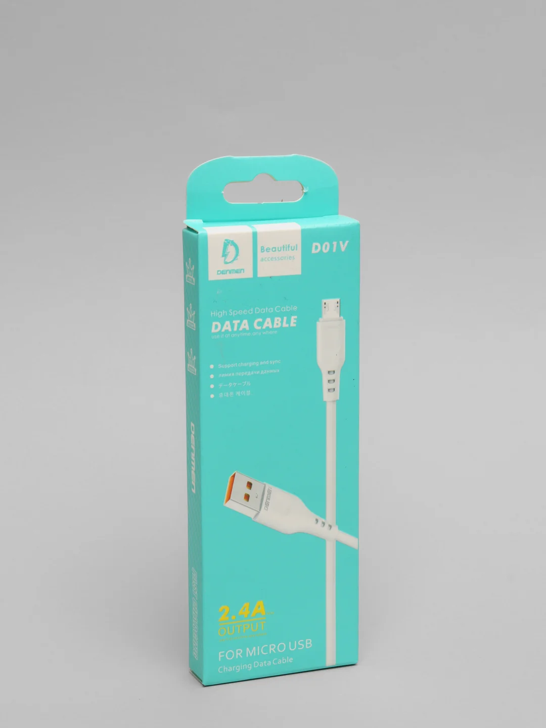Белый кабель для быстрой зарядки (Micro-USB, до 2,4 А, 1 м) для Android (Samsung, Xiaomi, Honor)