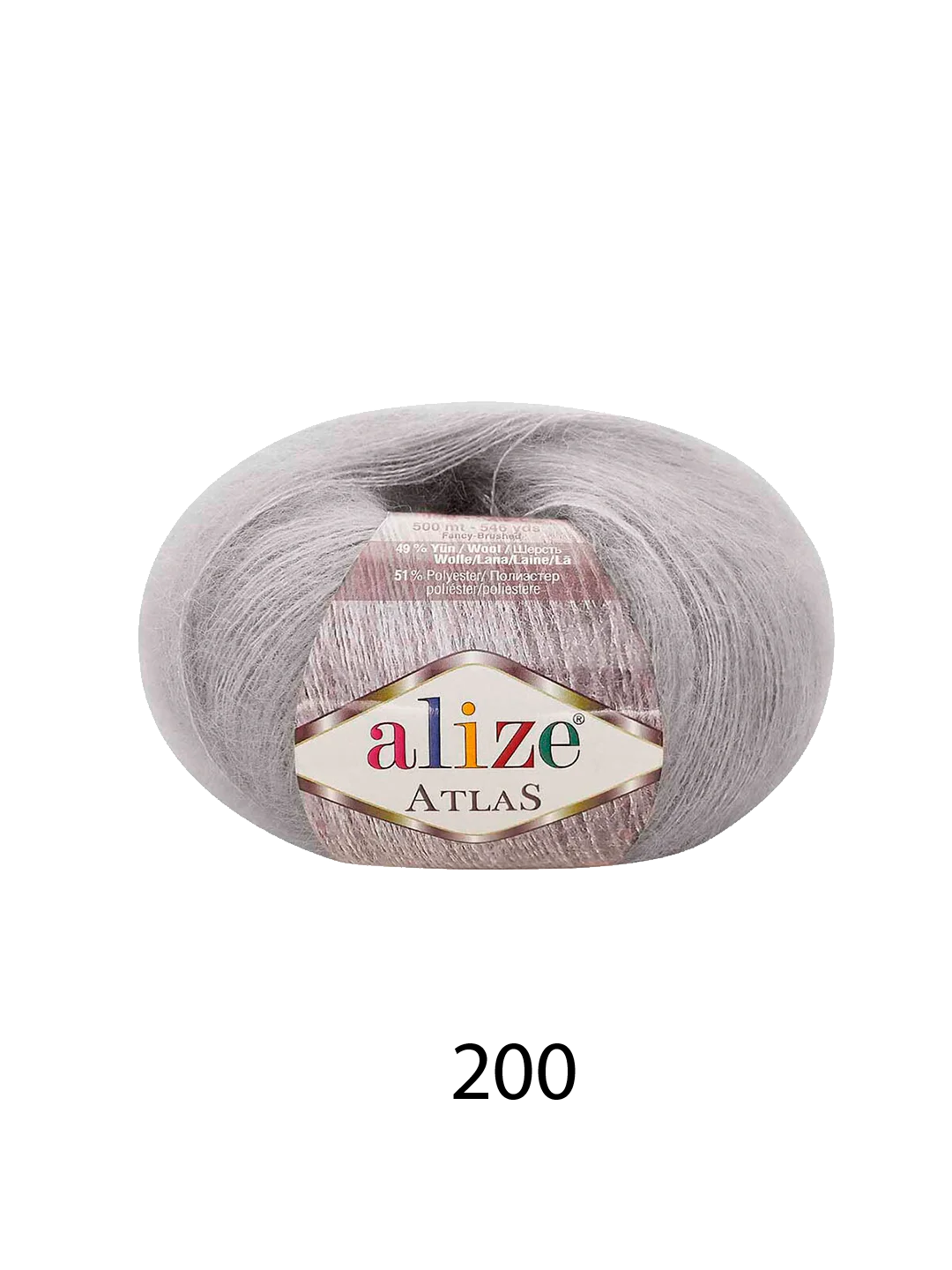 Серый пряжа Alize "Atlas"