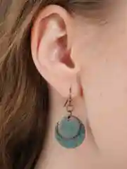 Серьги - ретро, круглые, листики