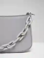 Серый сумка женская, с цепочкой, из экокожи