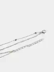 Серебряный цепочка-ожерелье с сердечком, двойное