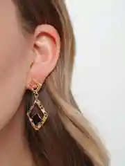 Серьги длинные "Ромбы"
