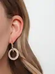 Серьги круглые "Фианиты"