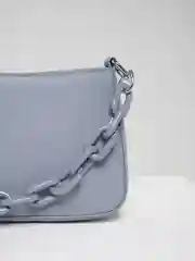 Голубой сумка женская, с цепочкой, из экокожи