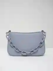 Голубой сумка женская, с цепочкой, из экокожи