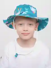 Бирюзовый панама детская/ панамка на голову/ летний головной убор/ защита от солнца