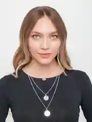Серебряный многослойное ожерелье "Монетка"