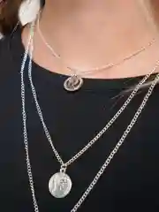 Серебряный многослойное ожерелье "Монетка"
