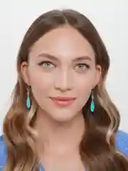 Бирюзовый серьги капля