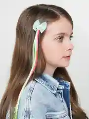 Салатовый детские цветные пряди на заколках