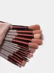 Коралловый меланж кисти для макияжа. Набор из 13 кистей, в мешочке. Професиональные макияжные кисти