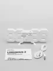 Белый часы с будильником Perfeo "LUMINOUS 2", LED, зелёная подсветка