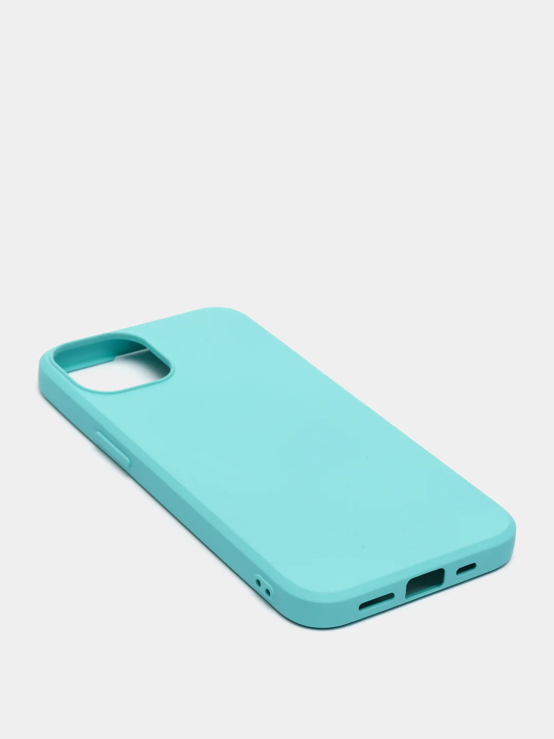 Бирюзовый чехол для iPhone 13, 13 Pro, 13 Pro Max силиконовый с микрофиброй